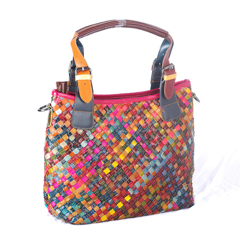 Cowhide ladies single bag