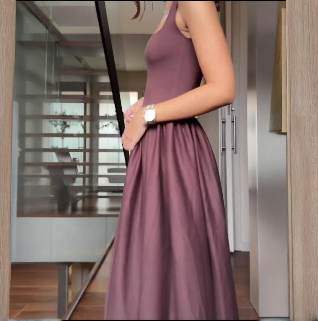 Women's Square Collar Slim Dress