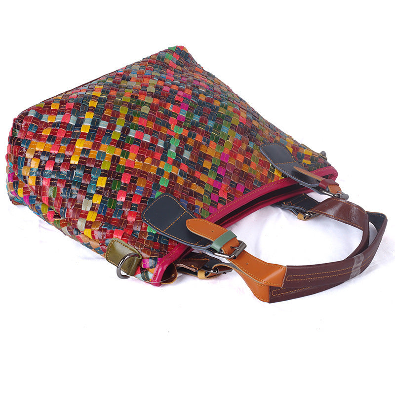 Cowhide ladies single bag