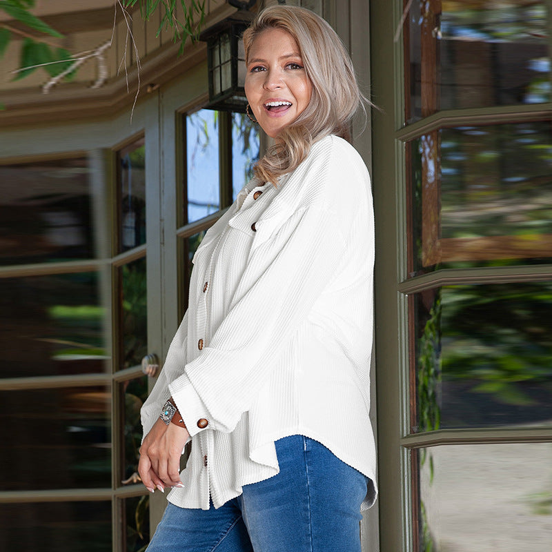 Loose Casual Texture Long Sleeve Jacket