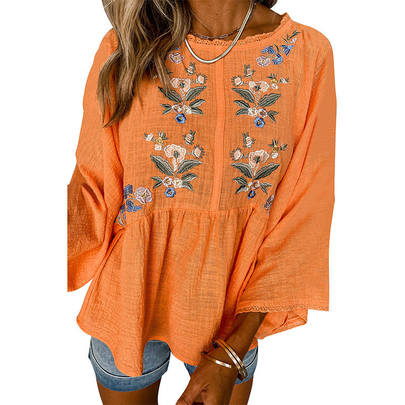 European And American Leisure Style Loose Round Neck