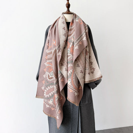 New Geometric Double-sided Dual-use Scarf Baggy Coat