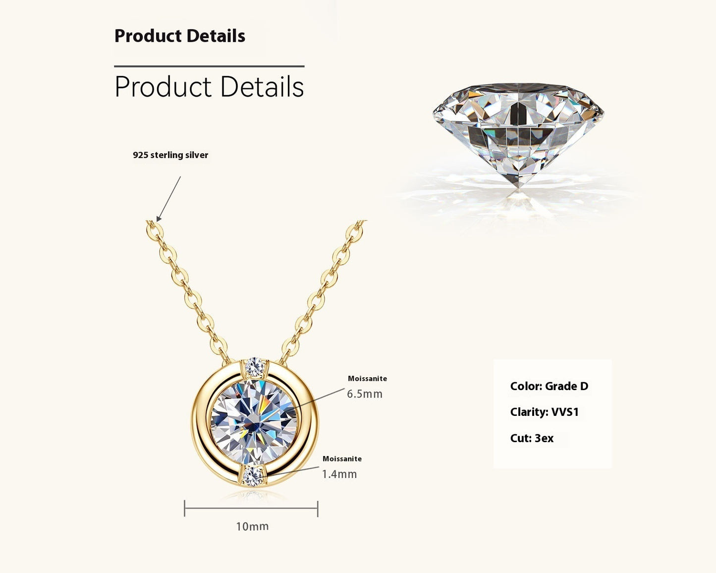 Moissanite Clavicle Chain