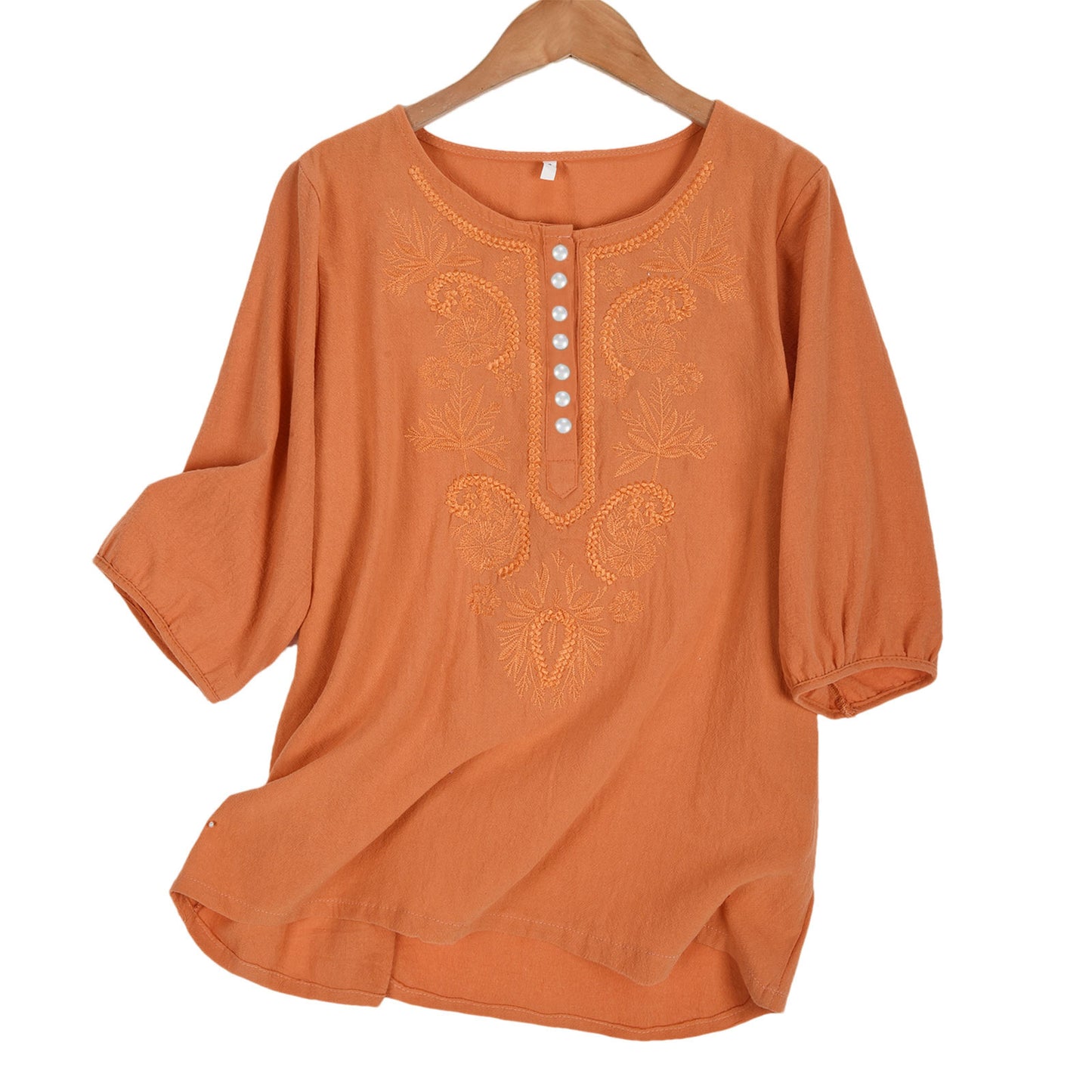 Artistic Retro Linen Women's Top