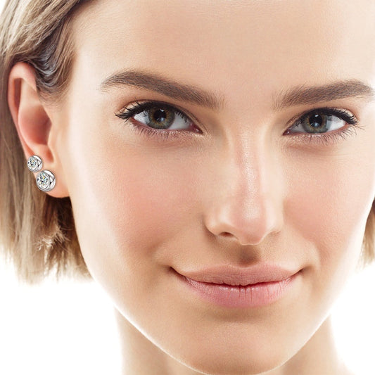 Round Moissanite Stud Earrings
