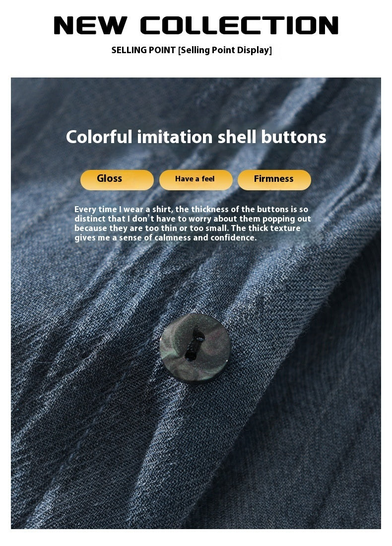 Pleated Cotton Linen Shirt