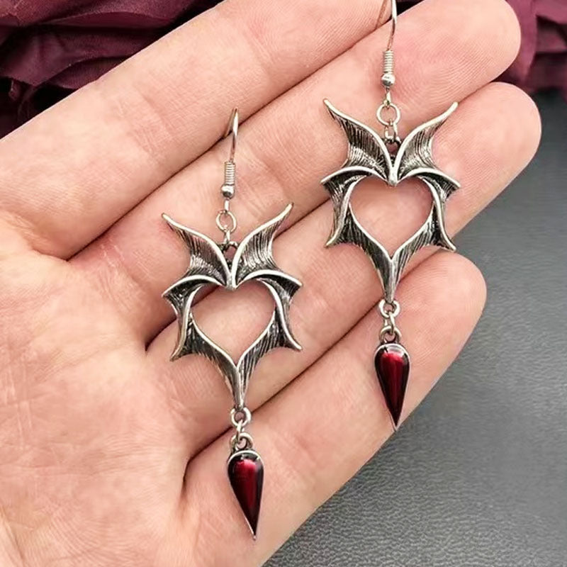 Vintage Oil Dripping Wings Earrings