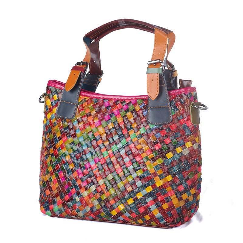 Cowhide ladies single bag