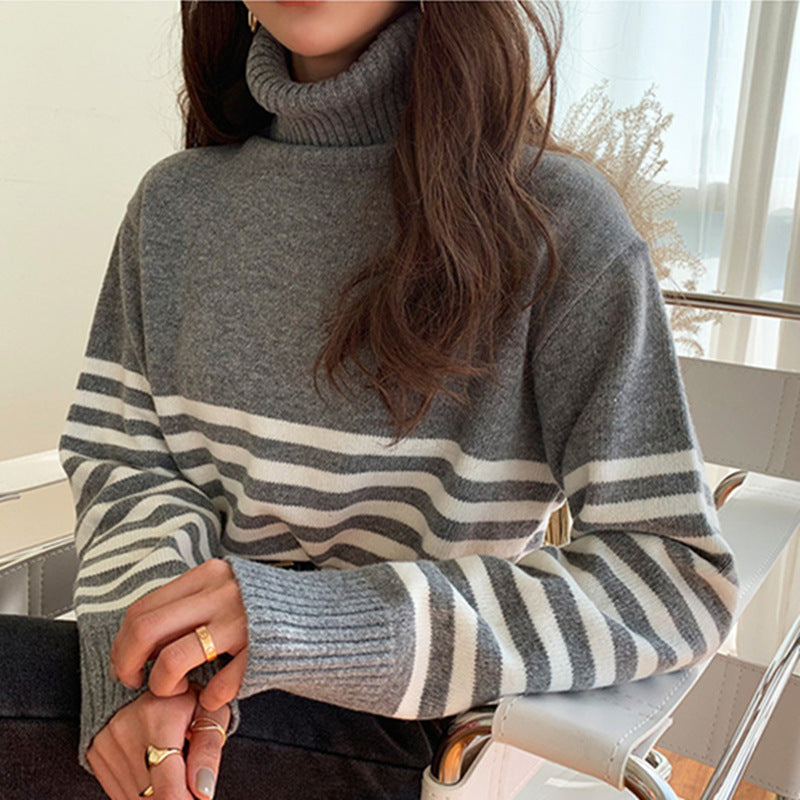Turtleneck Striped Sweater