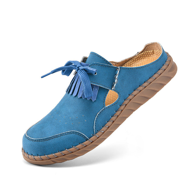 Handmade Stitching Women's Half Slippers