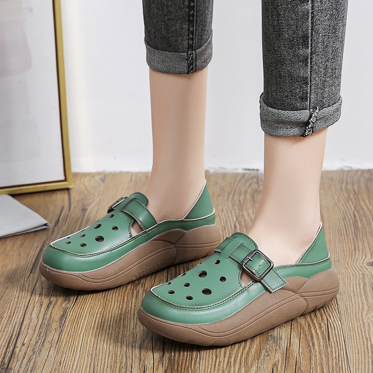 Retro Color Hollow Out Sandals