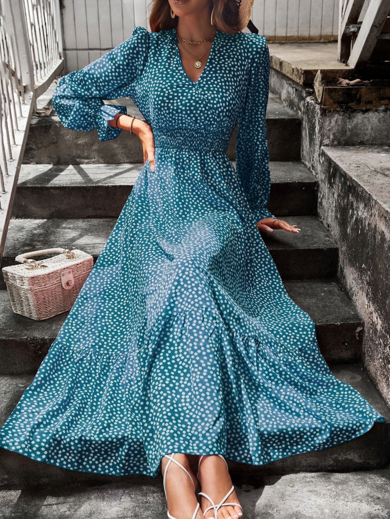 V-neck Vacation European And American Style Dress