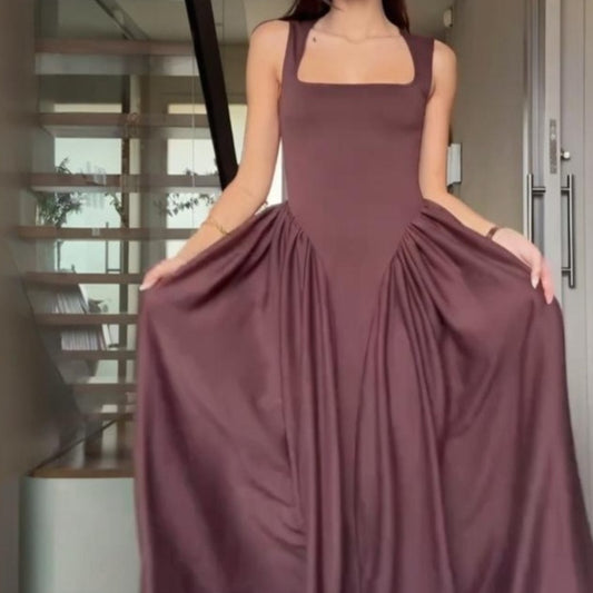 Women's Square Collar Slim Dress