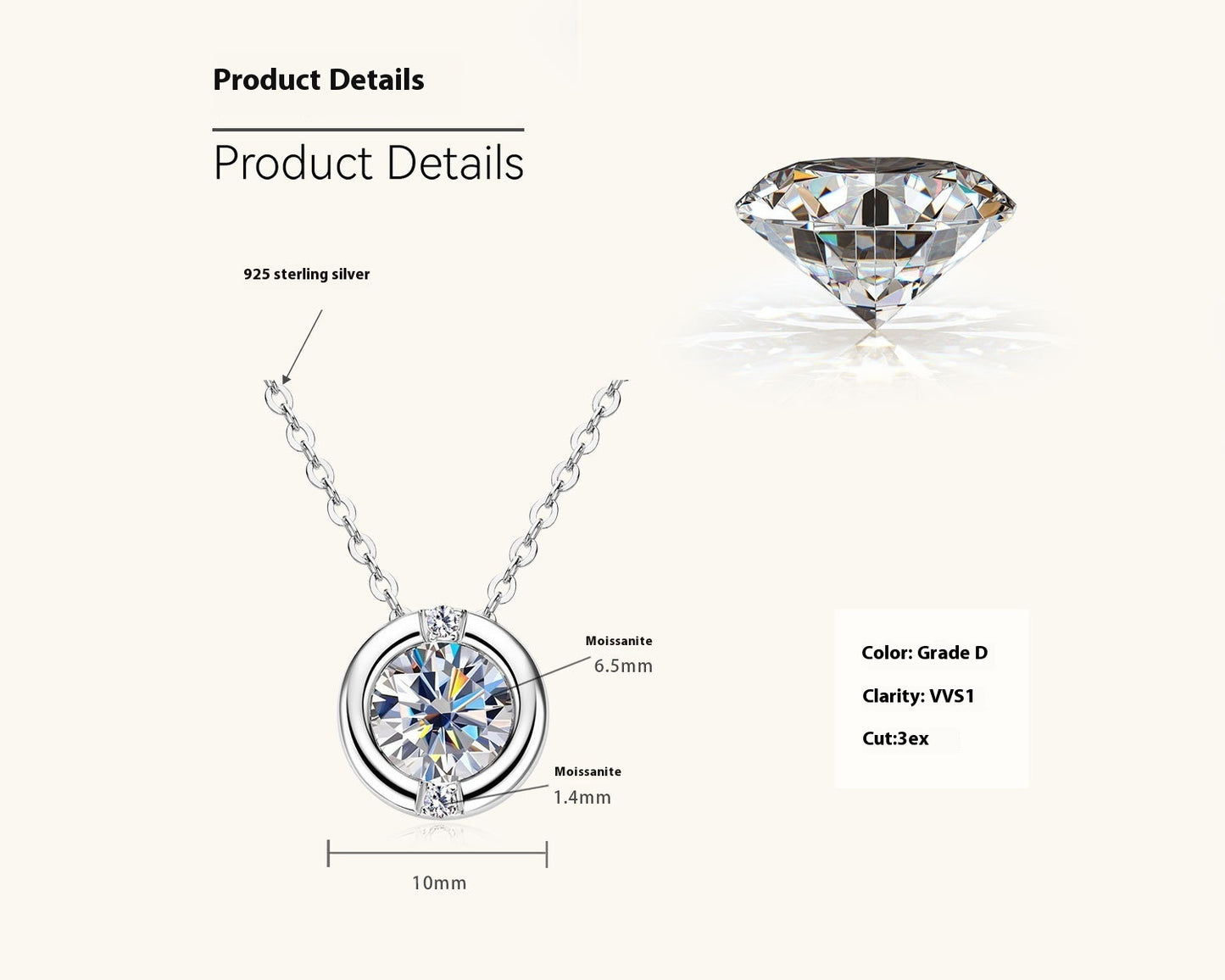 Moissanite Clavicle Chain