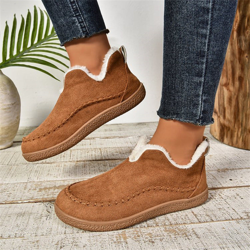 V-cut Cotton Shoes For Women