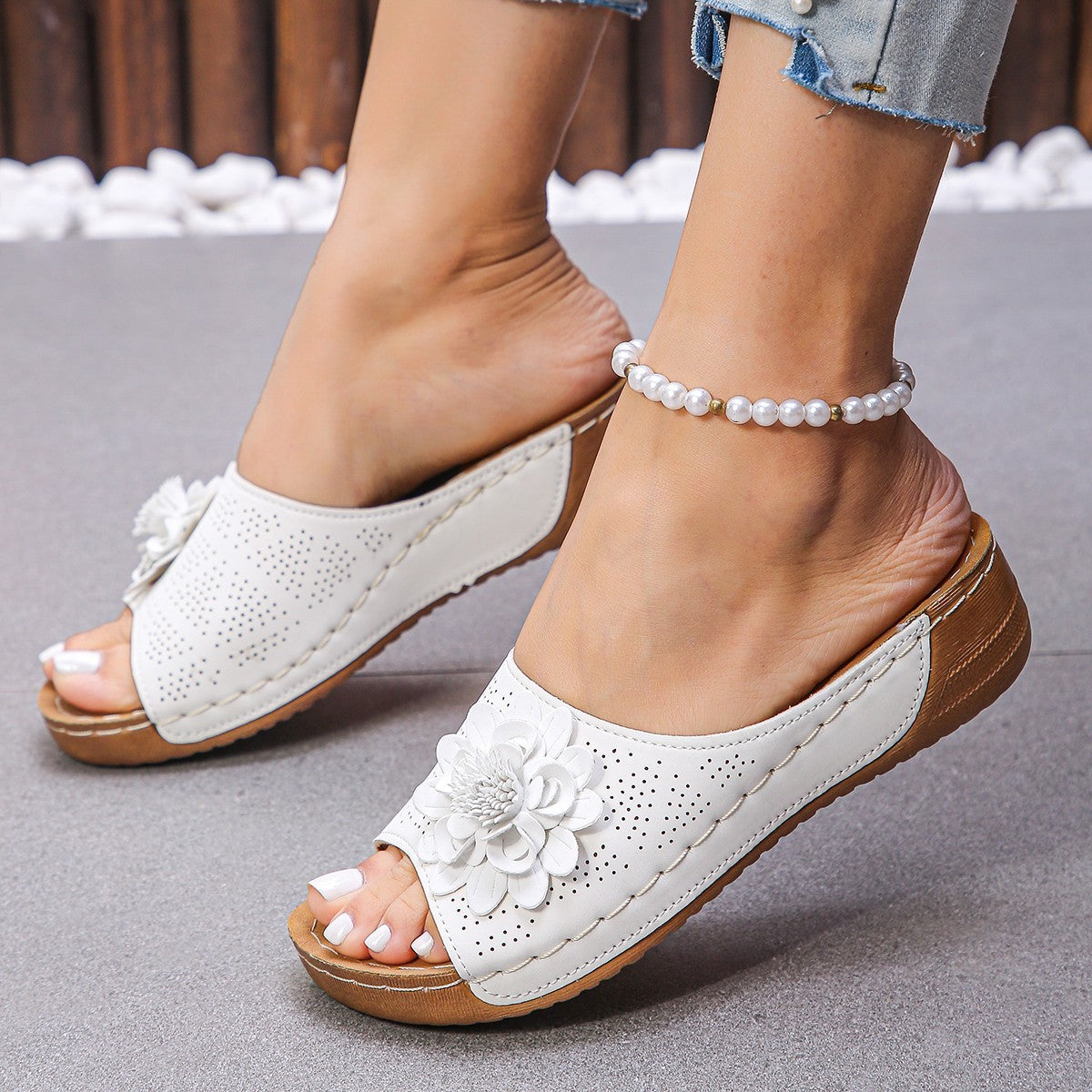 Flower Wedges Sandals
