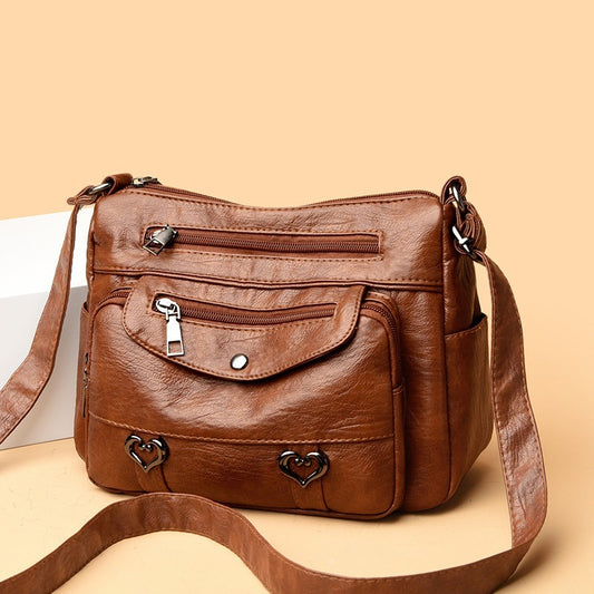 Retro Multi Pockets Crossbody Bag