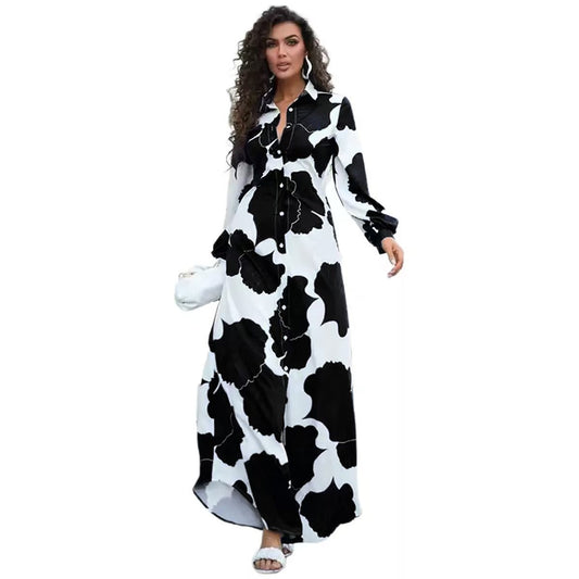 Printed Split Shirt Dress