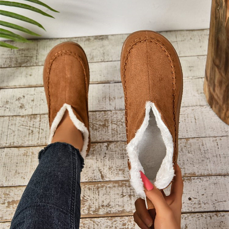 V-cut Cotton Shoes For Women