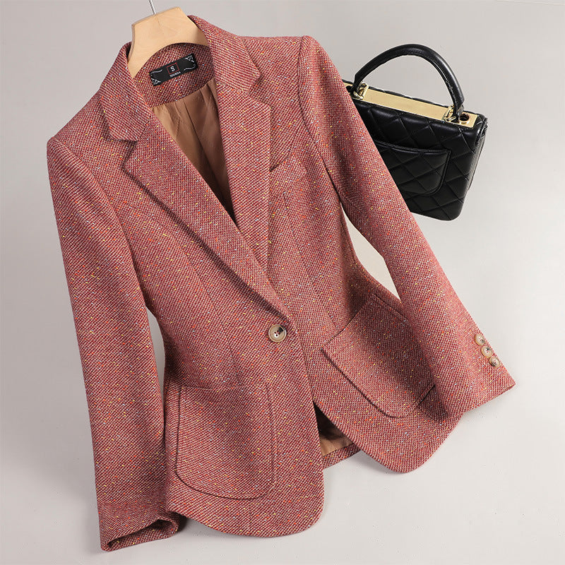 Women's Woolen Quilted Suit Jacket