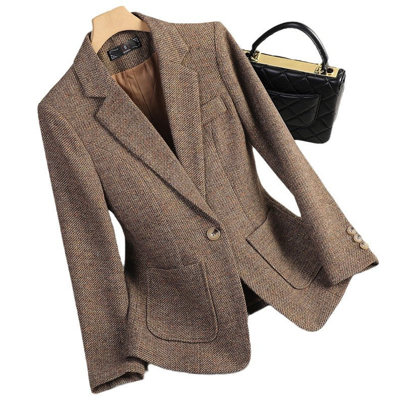 Women's Woolen Quilted Suit Jacket