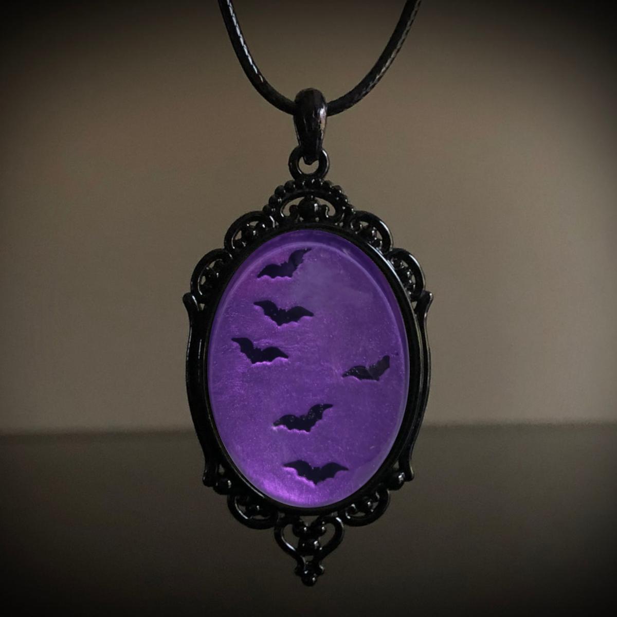 Gothic Crow Forest Pendant Charm Necklace