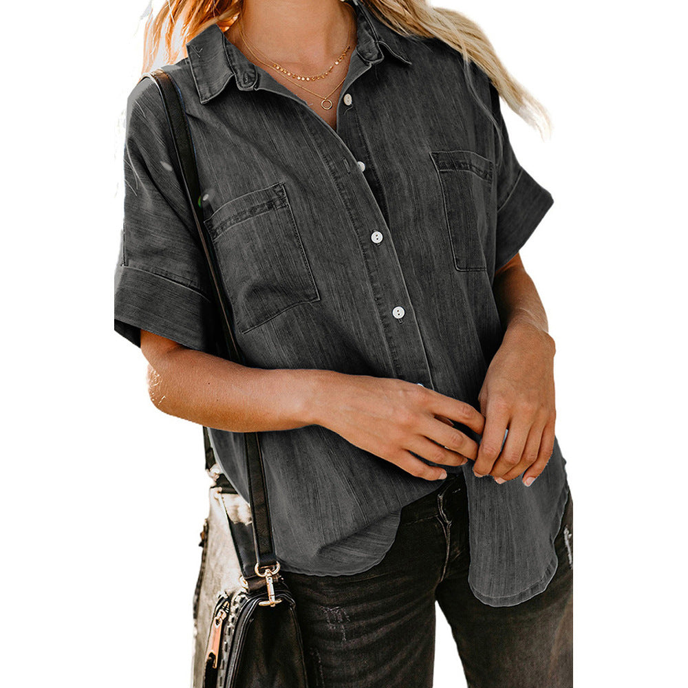 Casual All-matching Lapel Simple Shirt