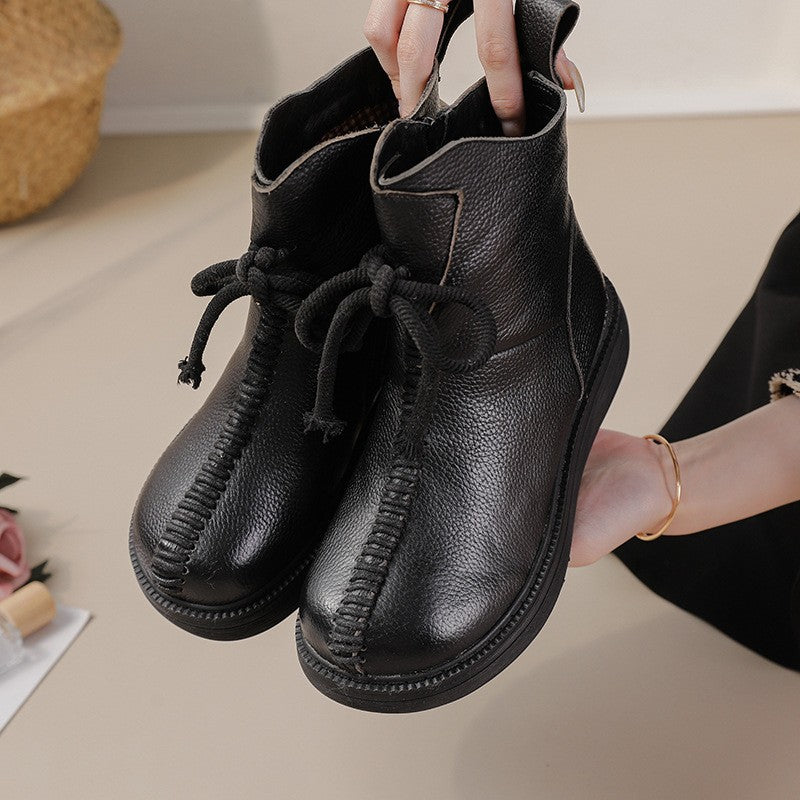 Women's Cowhide Platform Boots