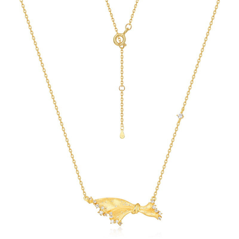 Clavicle Chain Silver Gold-plated Necklace
