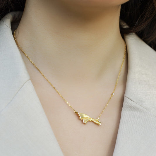 Clavicle Chain Silver Gold-plated Necklace