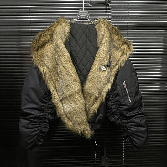 Big Fur Collar Coat