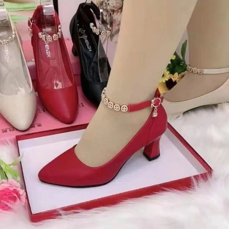 Ankle-strap Buckle High Heels