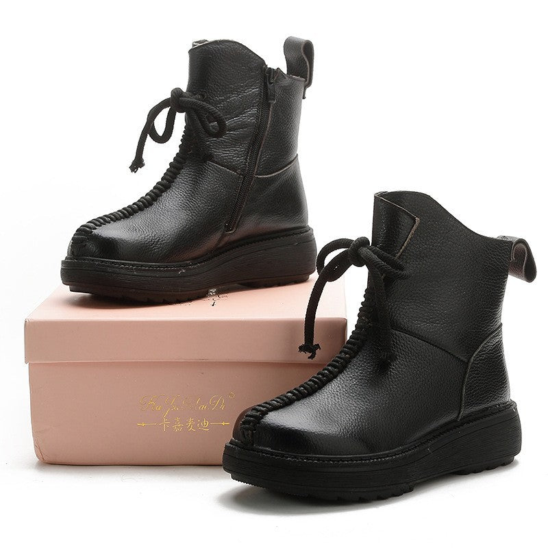 Women's Cowhide Platform Boots
