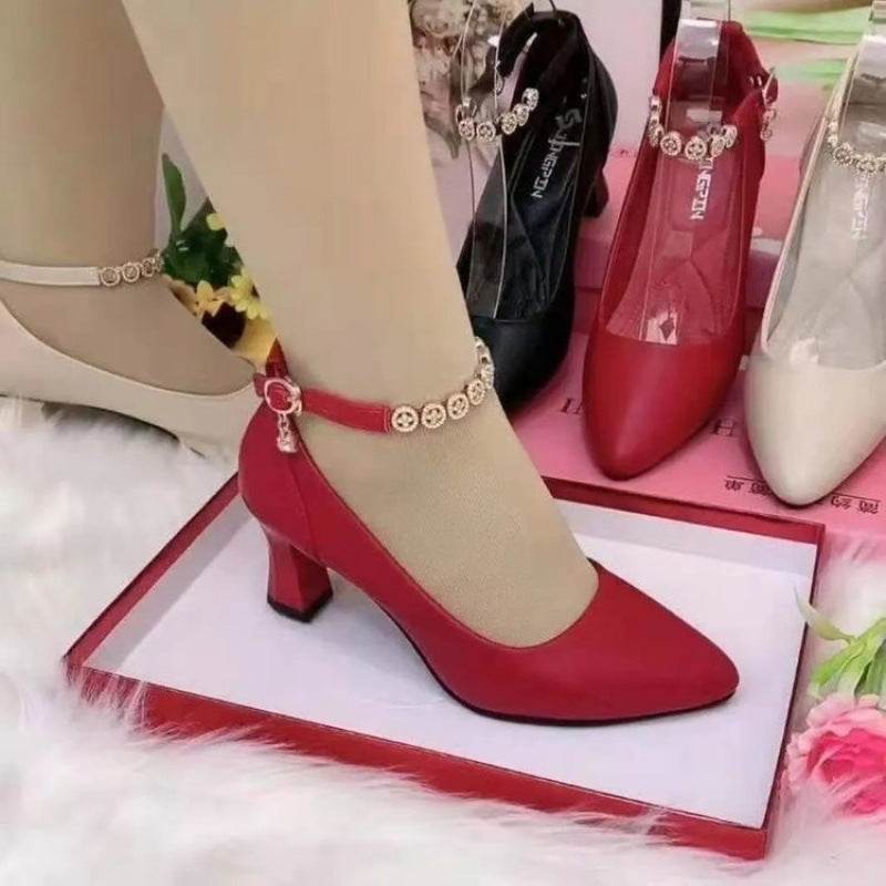 Ankle-strap Buckle High Heels