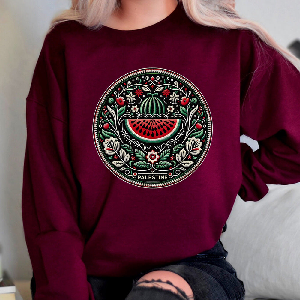 Cartoon Casual Watermelon Pattern Sports Sweater