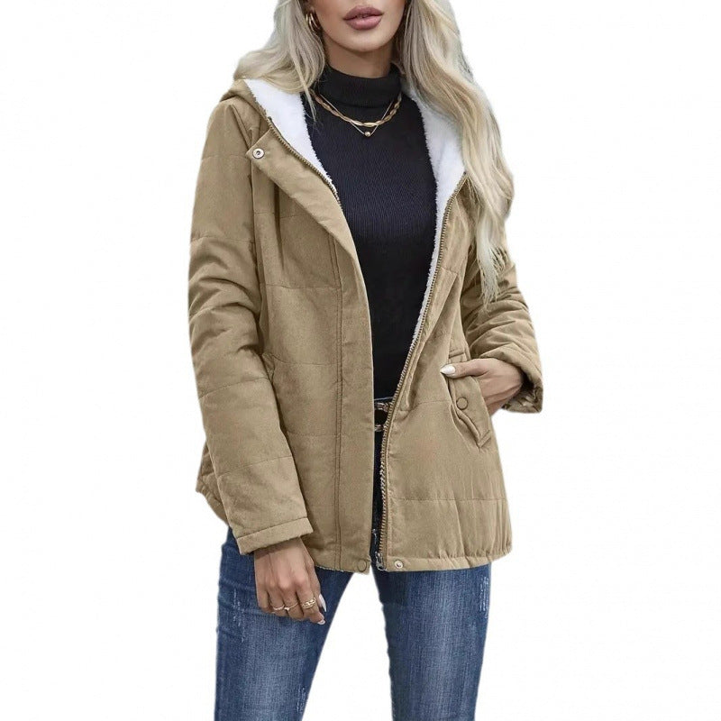 Fleece-lined Cotton Coat