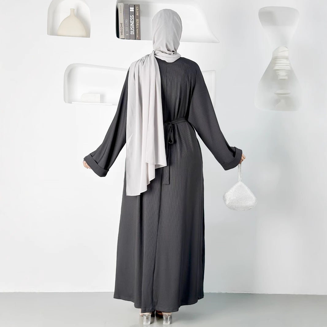 New Pure Color Tied Long Robe