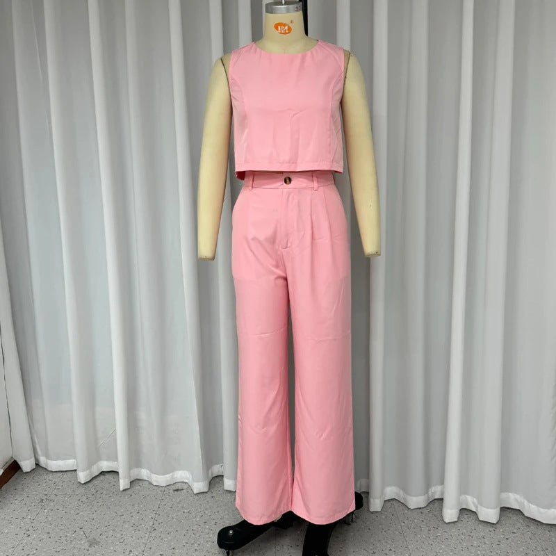 Sleeveless Vest Trousers Suit