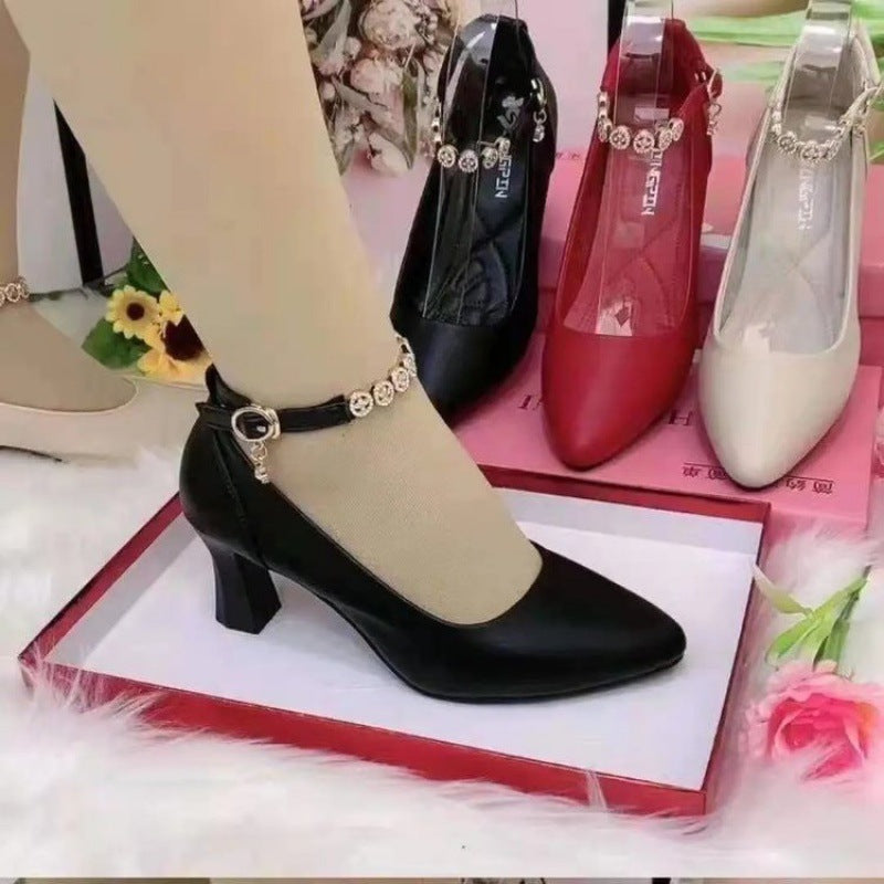 Ankle-strap Buckle High Heels