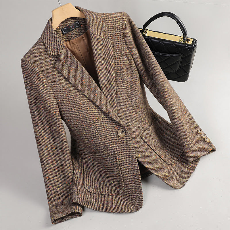 Women's Woolen Quilted Suit Jacket