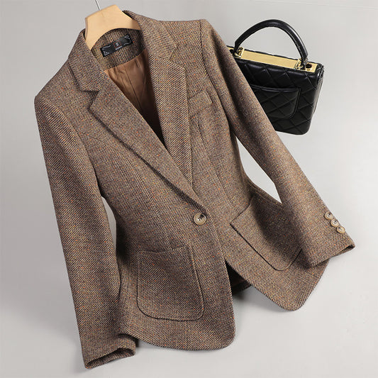 Women's Woolen Quilted Suit Jacket