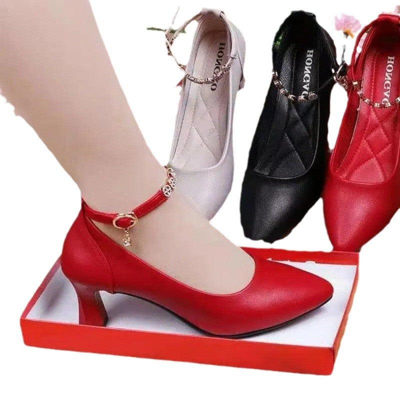 Ankle-strap Buckle High Heels
