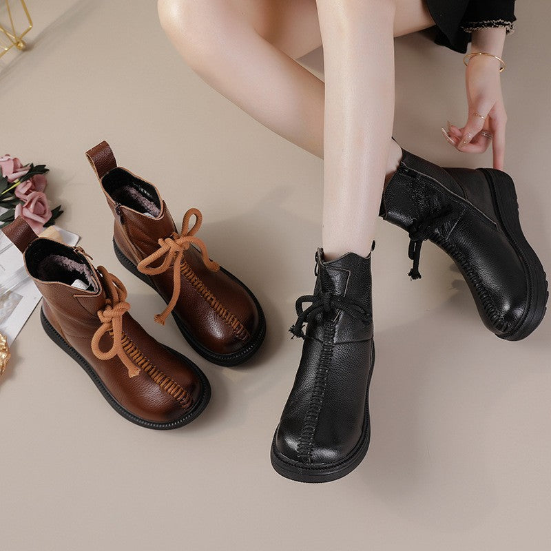 Women's Cowhide Platform Boots