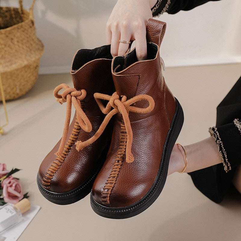 Women's Cowhide Platform Boots