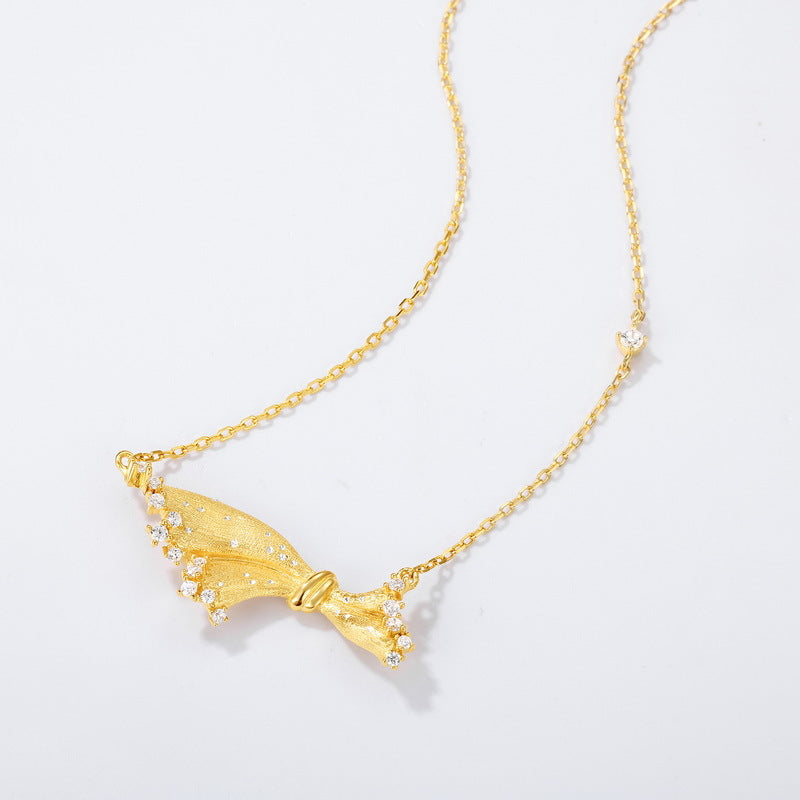 Clavicle Chain Silver Gold-plated Necklace