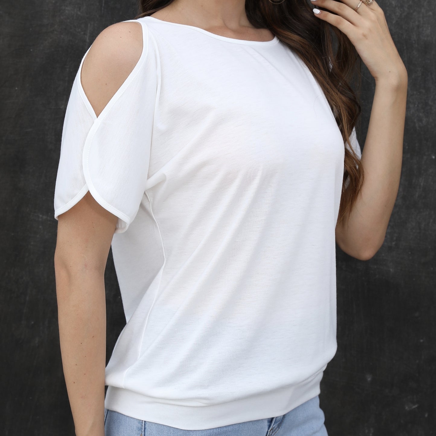 Ladies' Summer Design Off Shoulder T-shirt
