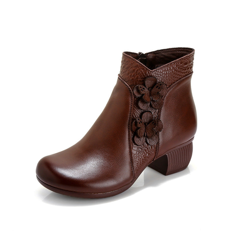 Soft Surface Cattlehide Leather Boots