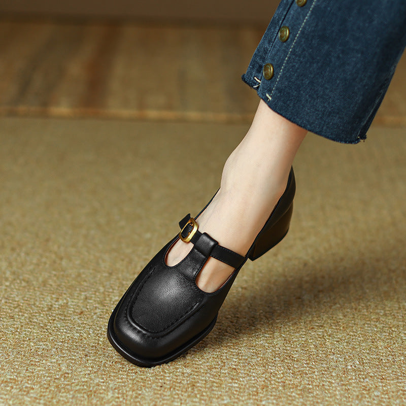 Mid Heel French Retro Brown