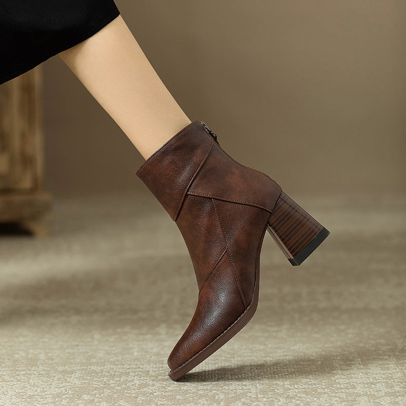 Women's Brown British Style Retro Shoes