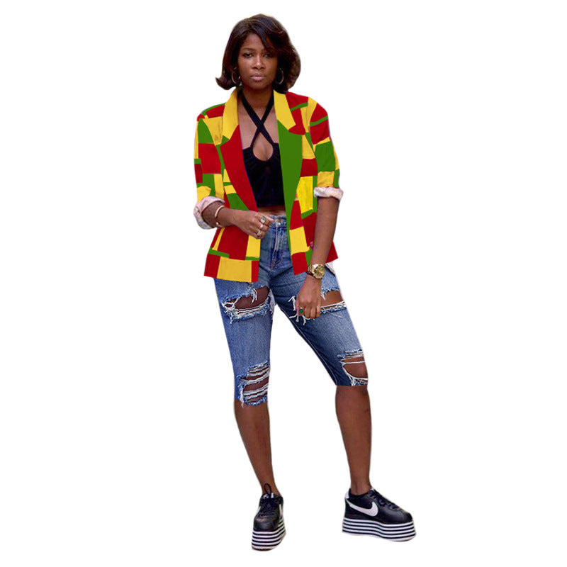 Casual Women's Clothing Multi-color Blazer